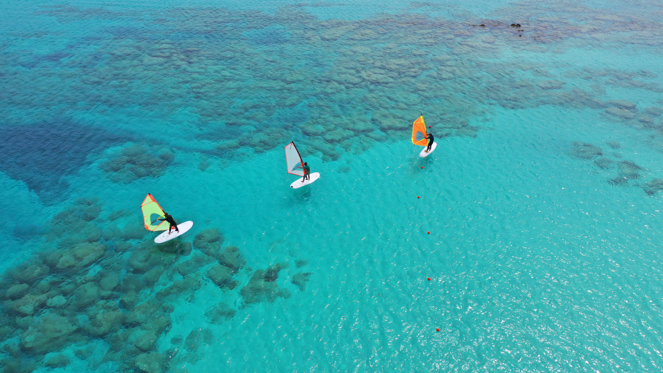 aerial drone panoramic view photo of famous exotic paradise sandy deep turquoise beach of elafonissi in south west crete island, greece
