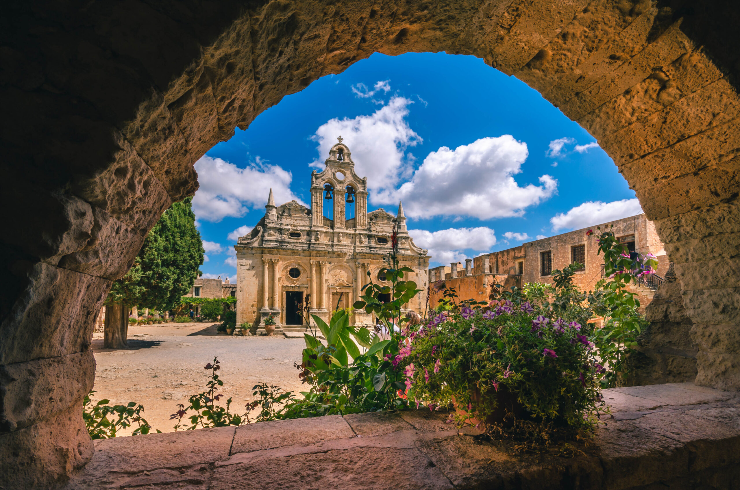 the arkadi monastery (in greek moní arkadíou) is an eastern orthodox monastery, situated near rethymno, is one of the most historic monasteries on crete.