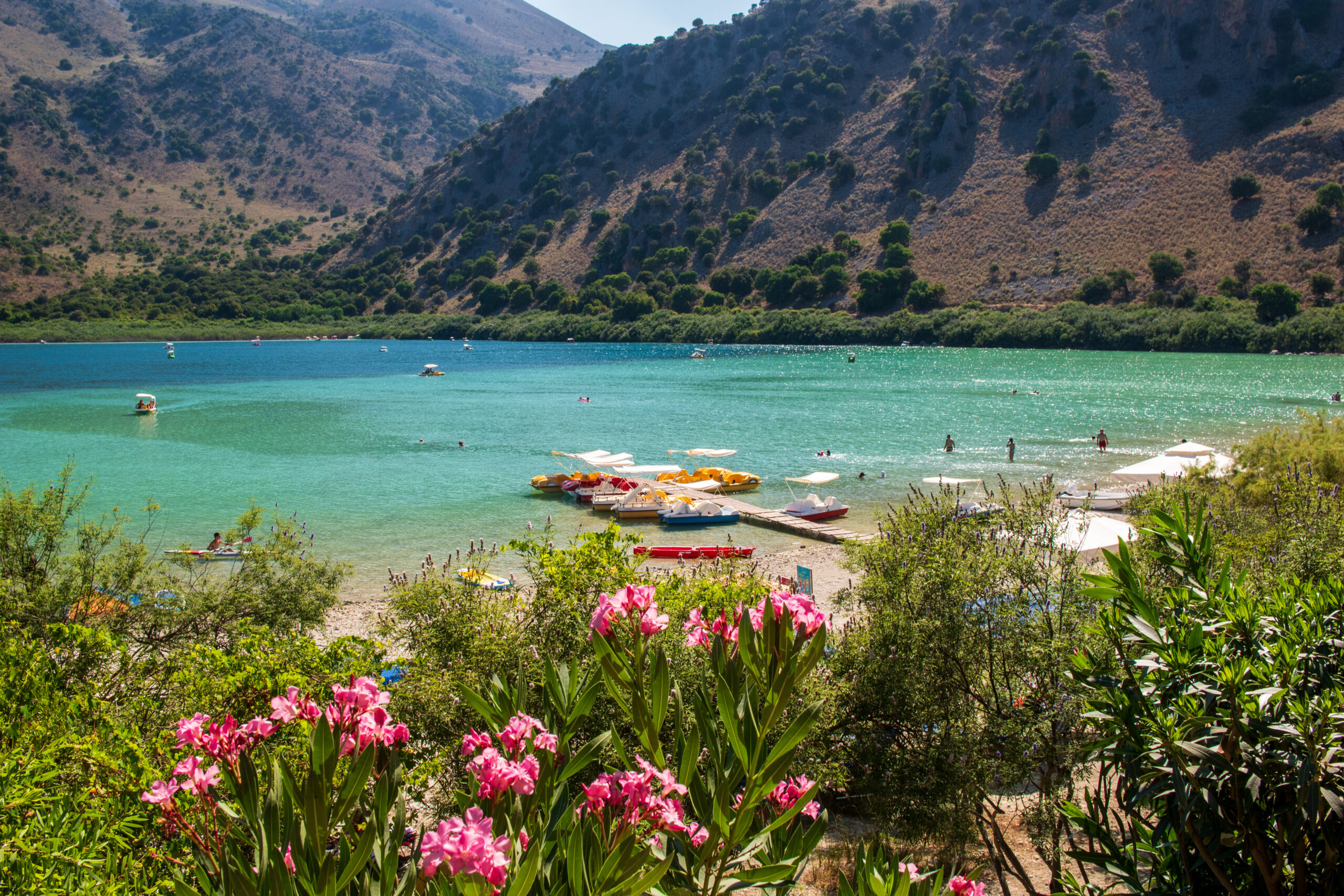 lake kournas, crete, greece